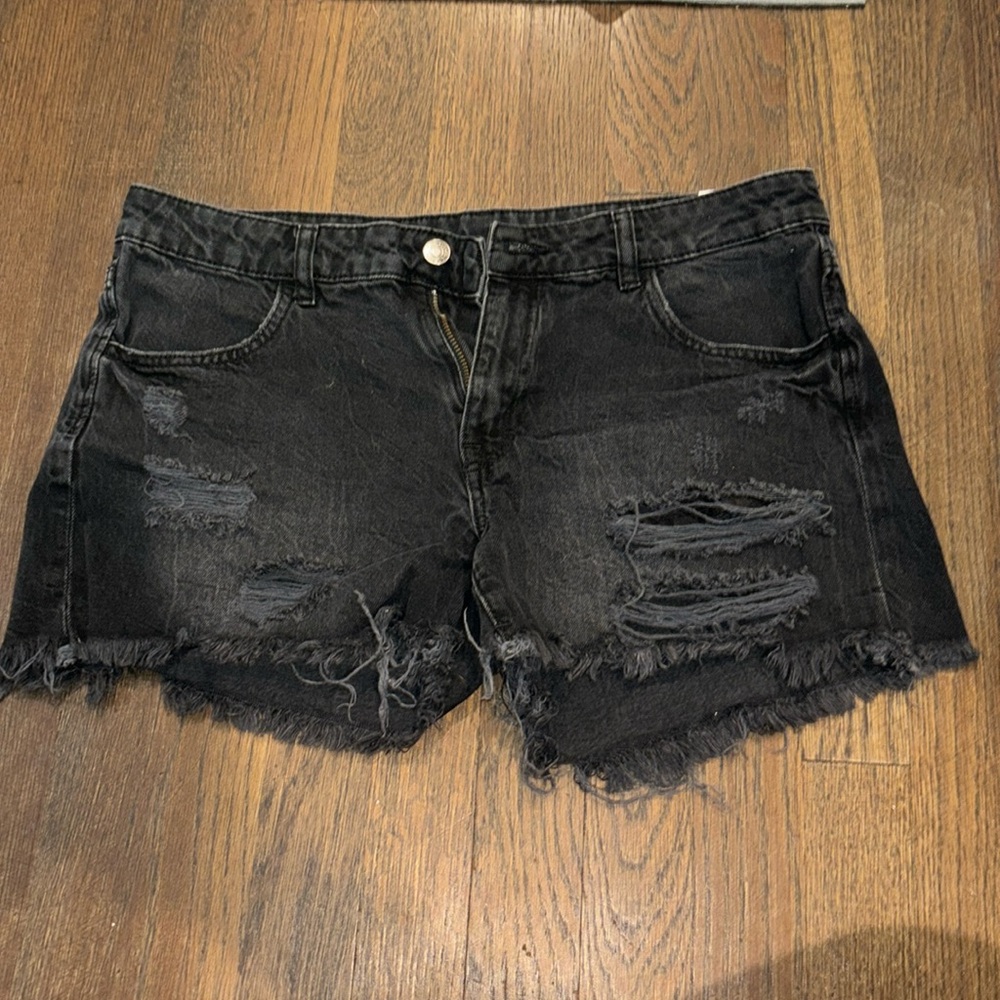Black Denim Shorts